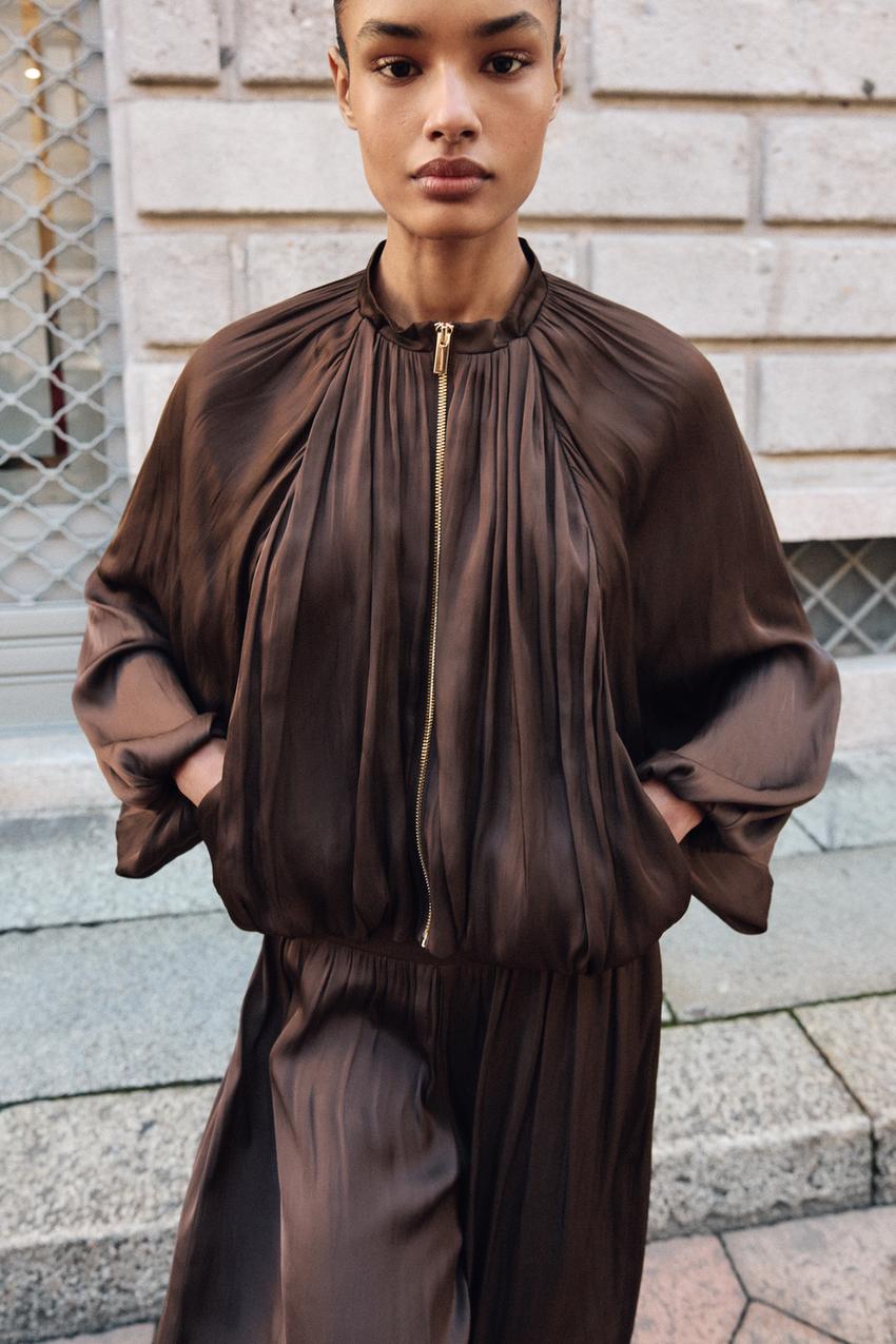 Veste bomber ballon satinée