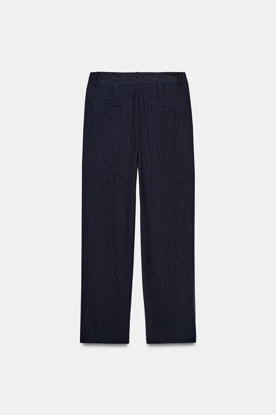 Pantalon droit effet froissé