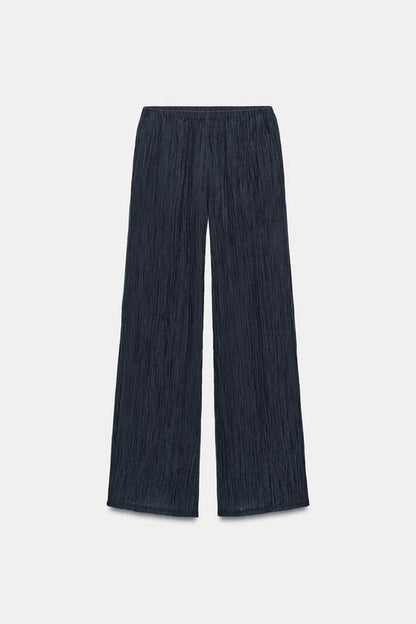 Pantalon semi-transparent effet froissé