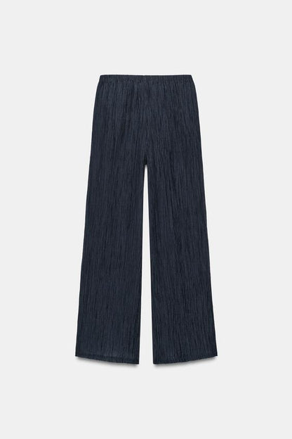 Pantalon semi-transparent effet froissé