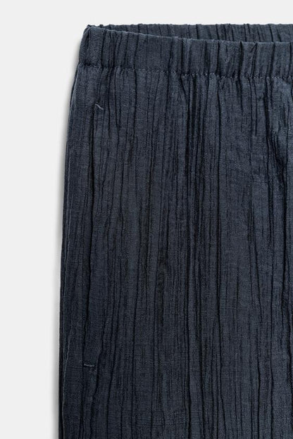 Pantalon semi-transparent effet froissé