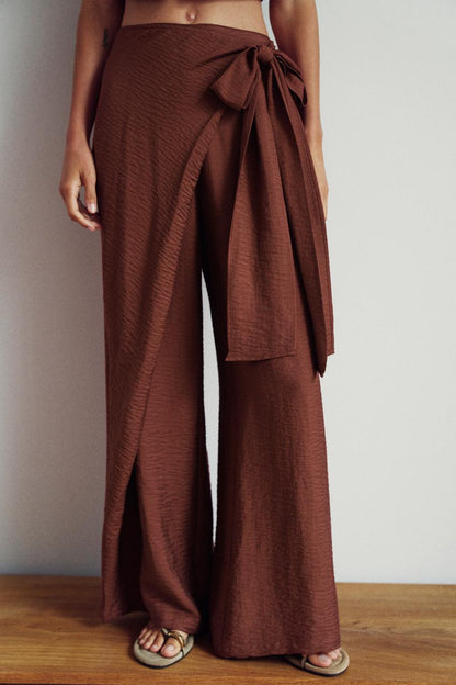 Pantalon paréo avec nœud