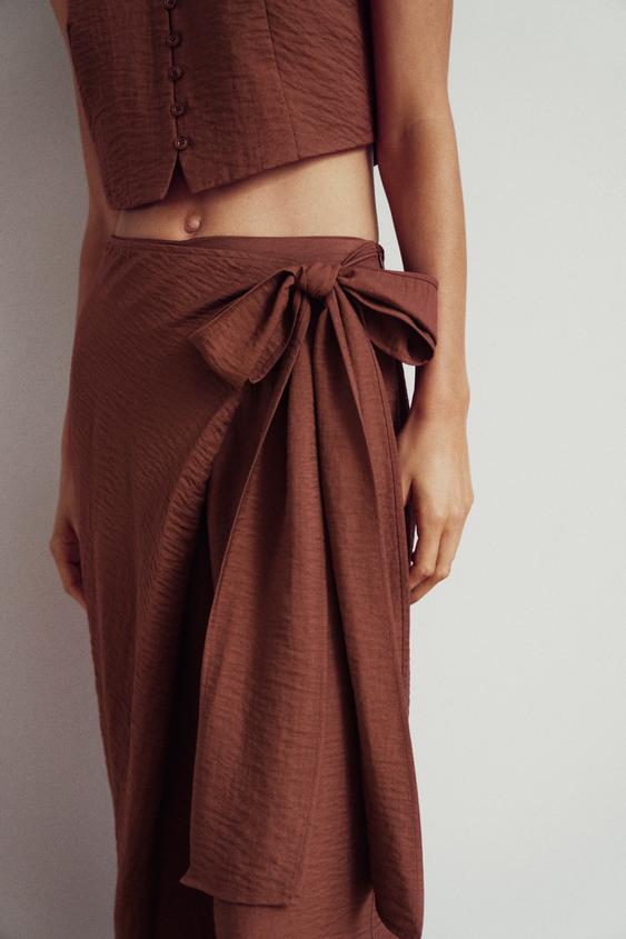 Pantalon paréo avec nœud