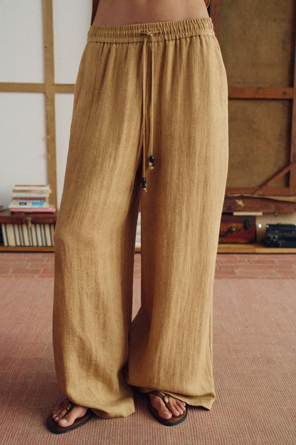 Pantalon large à cordon