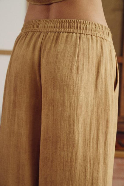 Pantalon large à cordon