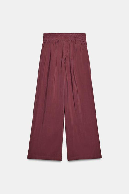 Pantalon large à taille élastique