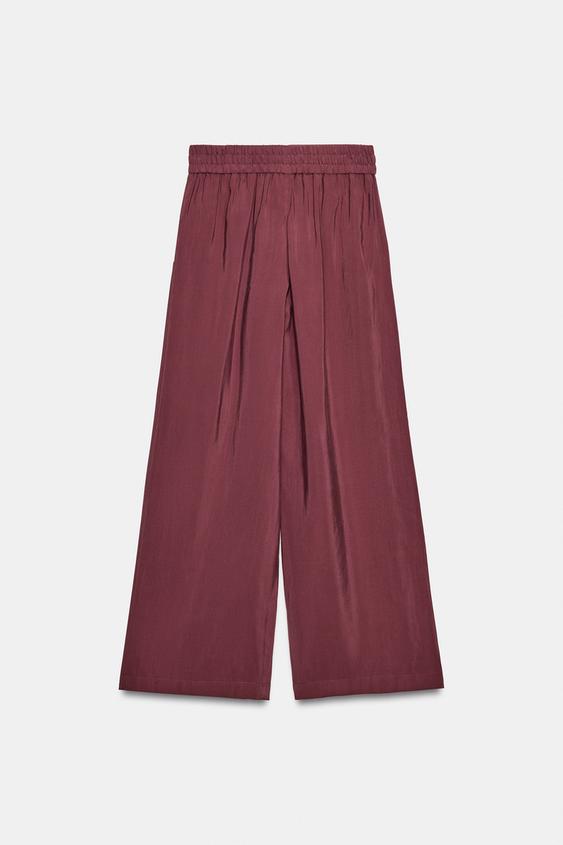 Pantalon large à taille élastique