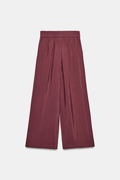 Pantalon large à taille élastique