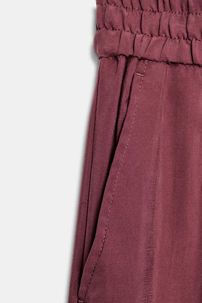 Pantalon large à taille élastique