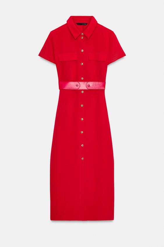 Robe midi avec ceinture