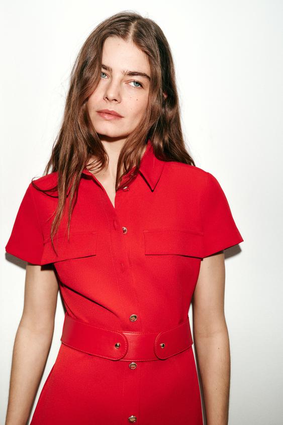 Robe midi avec ceinture