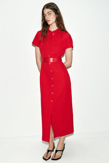 Robe midi avec ceinture