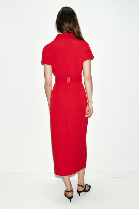 Robe midi avec ceinture