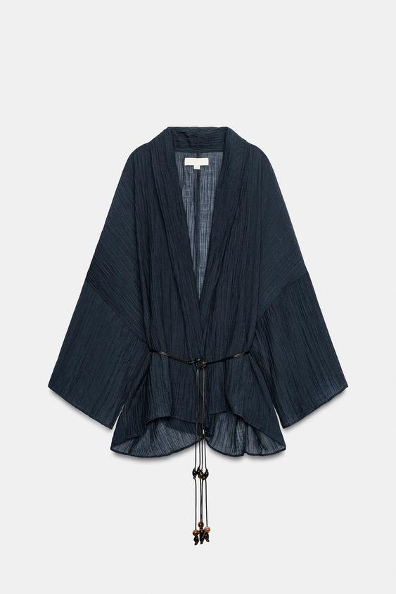 Veste semi-transparente effet froissé