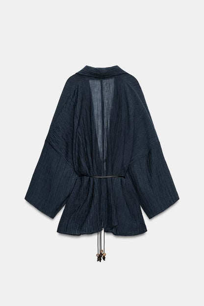 Veste semi-transparente effet froissé