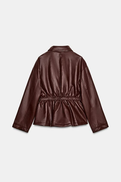 Veste effet cuir à taille élastique