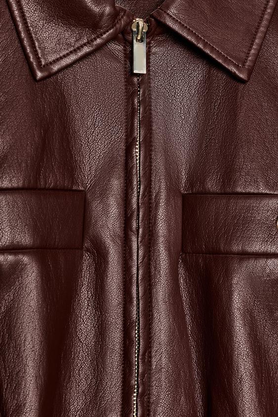 Veste effet cuir à taille élastique