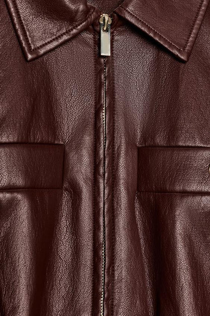 Veste effet cuir à taille élastique