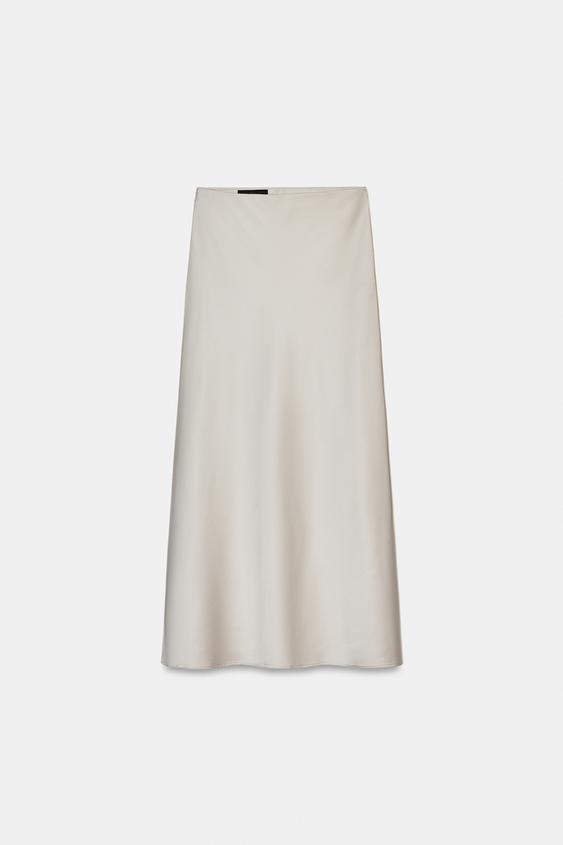 Jupe midi satinée