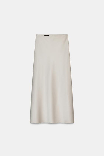 Jupe midi satinée