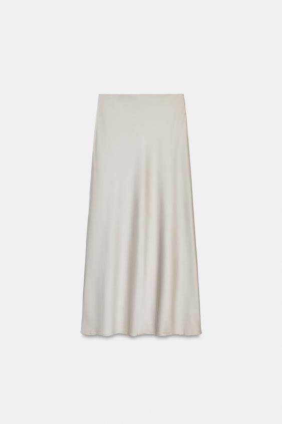 Jupe midi satinée