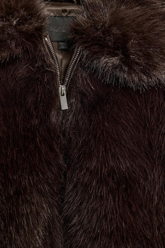 Manteau court effet fourrure