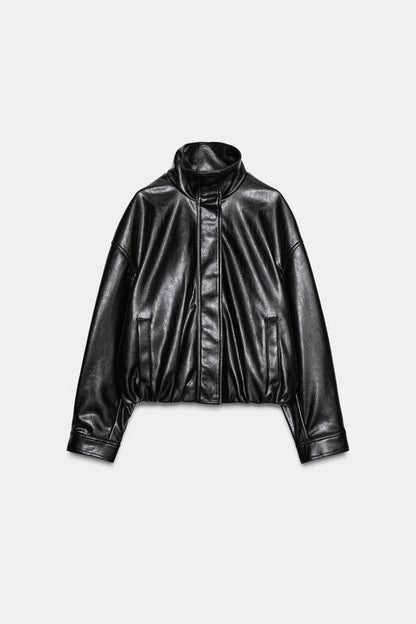 Veste effet cuir à volume