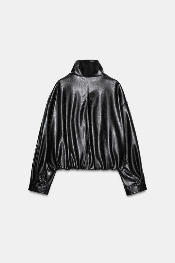 Veste effet cuir à volume
