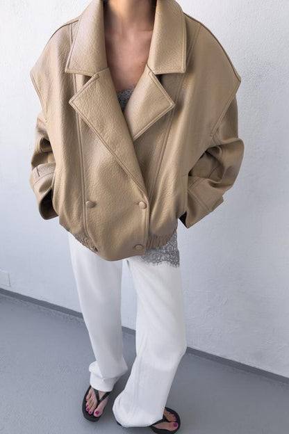 Veste bomber effet cuir