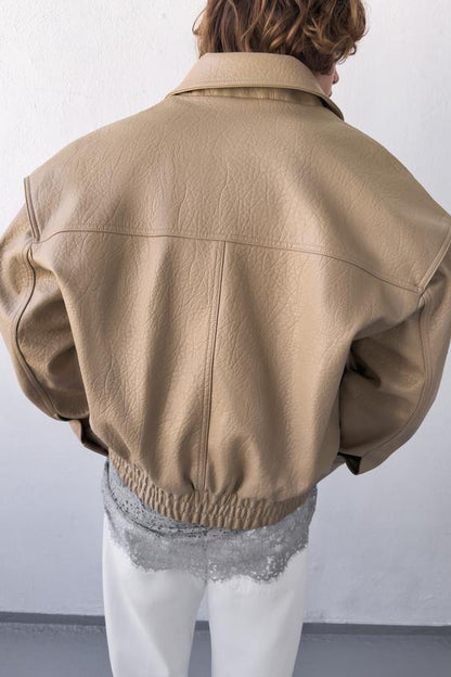 Veste bomber effet cuir