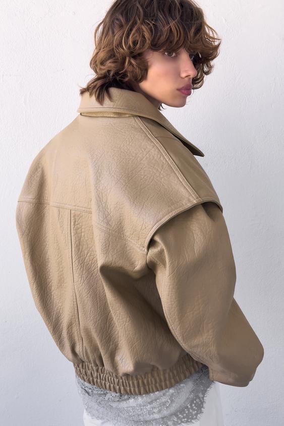 Veste bomber effet cuir