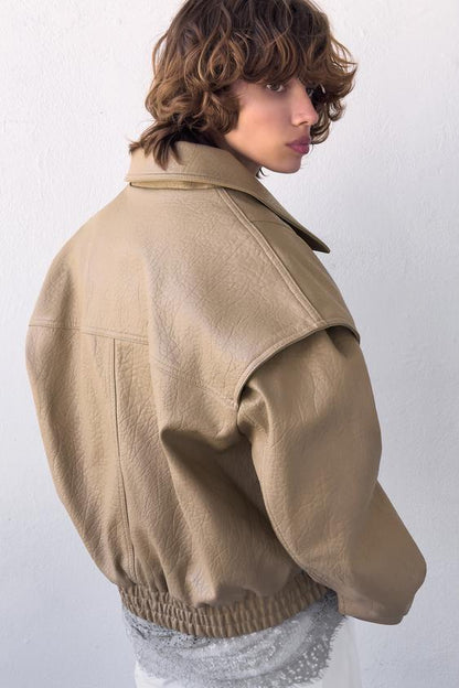 Veste bomber effet cuir