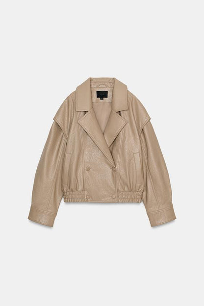 Veste bomber effet cuir