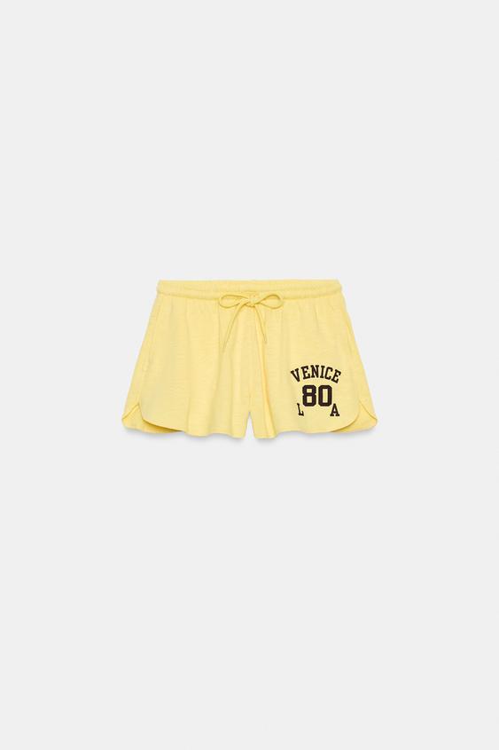 Short en tissu flammé à cordons