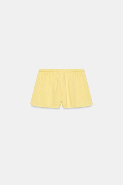 Short en tissu flammé à cordons