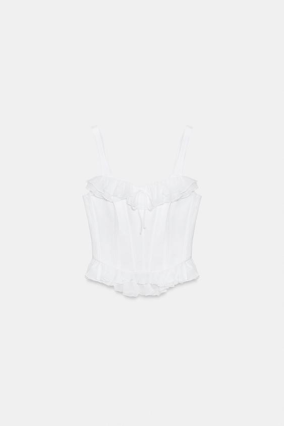 Top corset à volants