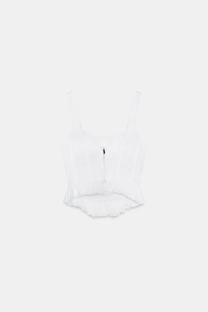 Top corset à volants