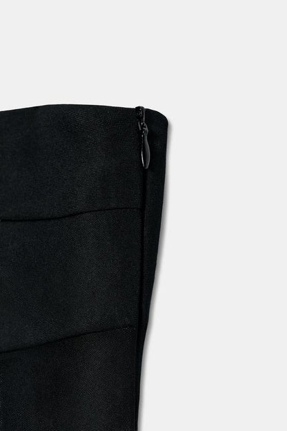Robe midi contrastée drapée