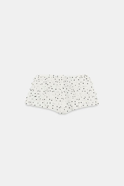 Short mini à volants à pois