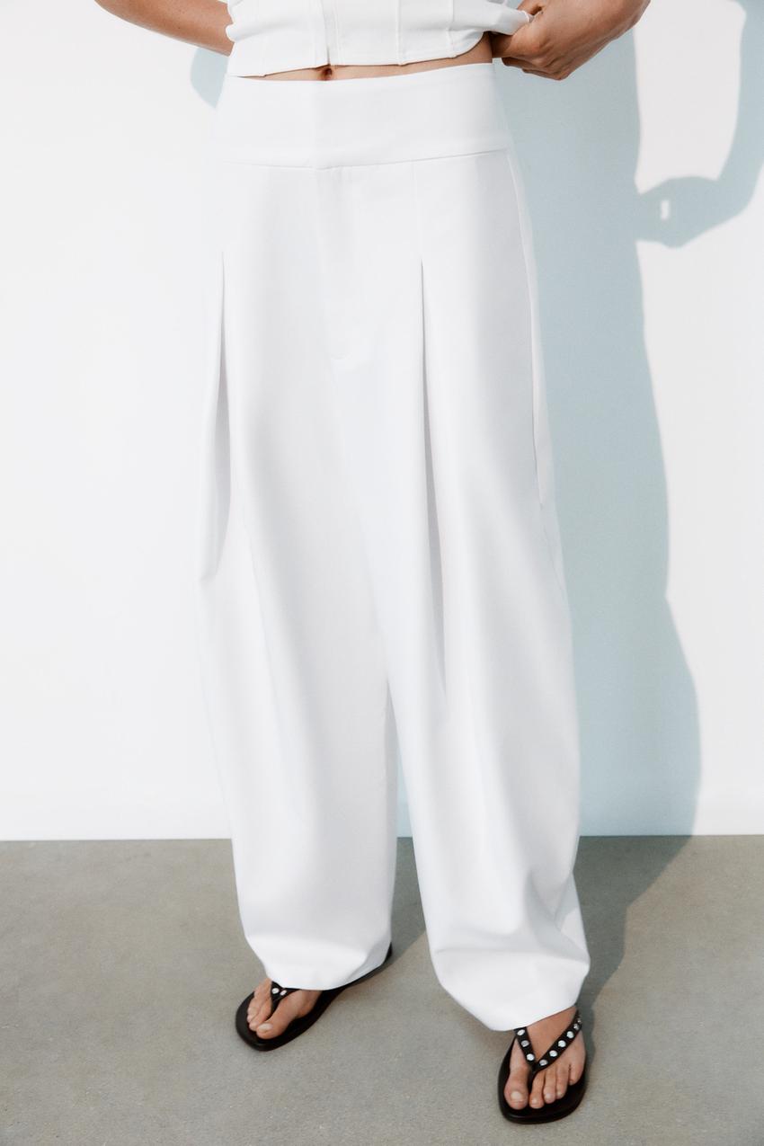 Pantalon coupe ballon à plis