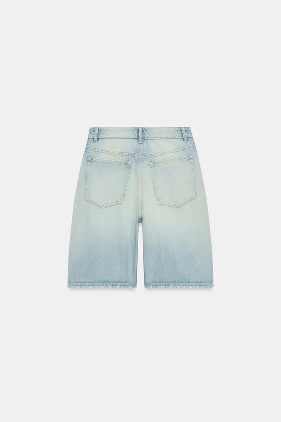 Bermuda baggy en denim TRF taille mi-haute