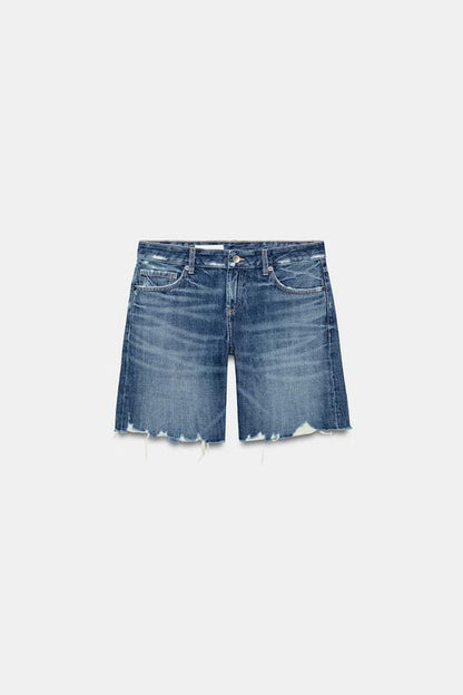 Bermuda en denim TRF taille mi-haute