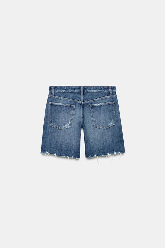Bermuda en denim TRF taille mi-haute