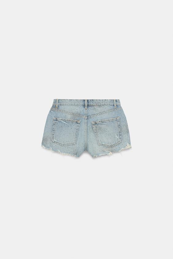 Short arrondi en denim TRF taille haute