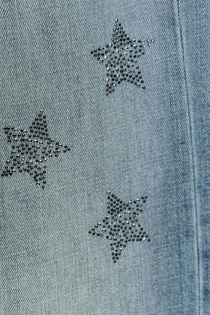 Jean TRF à jambe large strass taille basse