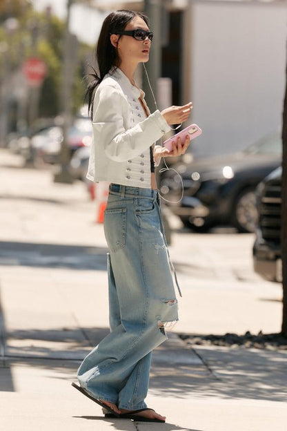 Jean TRF baggy déchiré taille mi-haute