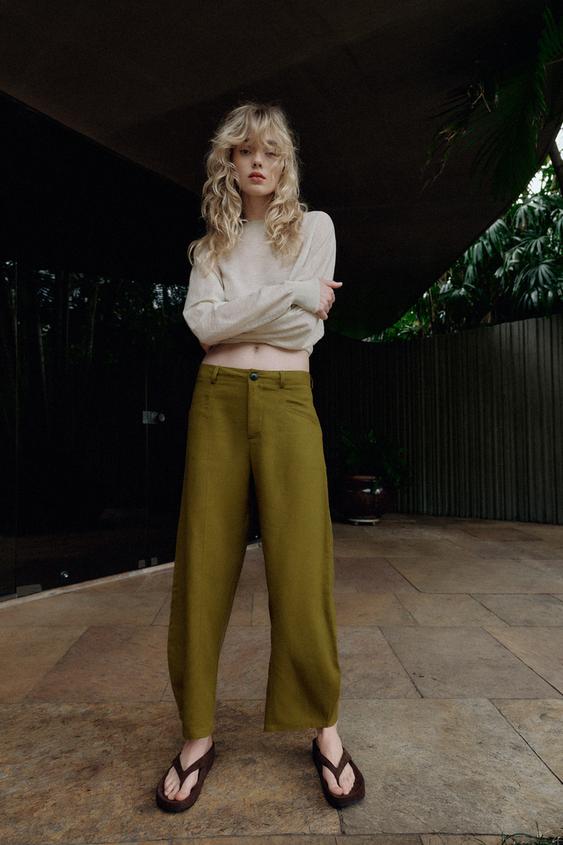 Pantalon coupe ballon en lin