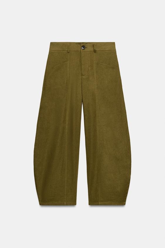 Pantalon coupe ballon en lin