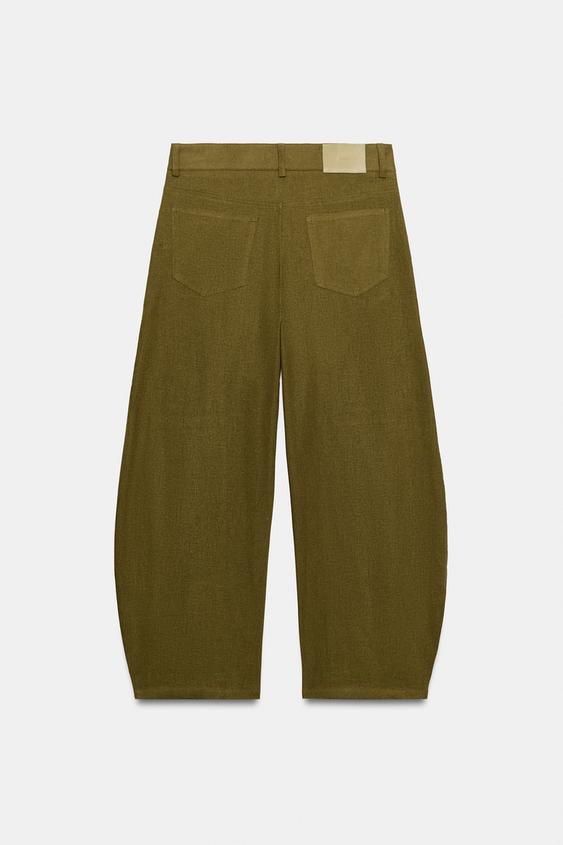 Pantalon coupe ballon en lin