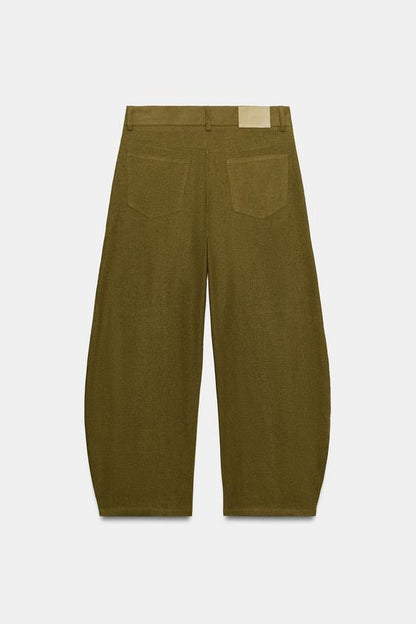 Pantalon coupe ballon en lin